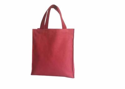 Chine Sac à main en toile de coton rouge sac de magasinage logo personnalisé avec bouton de fermeture à vendre