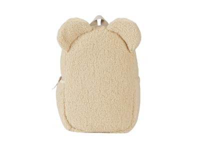 China Wholesale Custom Beige Brown Teddy Plush Kids Backpack School Bag With Bear Ears for sale