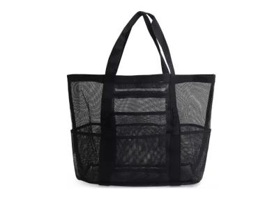 Китай custom black Polyester Mesh Tote Bags beach bag large capacity продается