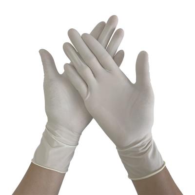 China High Quality Disposable House Kitchen Latex Exam Cleaning Gloves Powdered And Power Free Milky White for sale