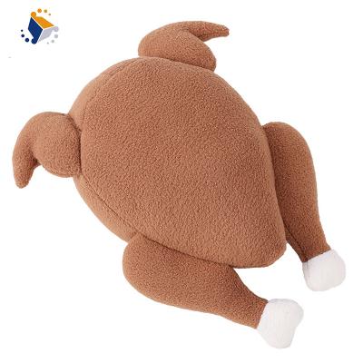 China Custom Kids Gift Pet Chew Halloween Roast Turkey Sniffing ChristmasTibetan Food Play Dog Plush Toys Interactive Exercising Soft Stuffed Doll for sale