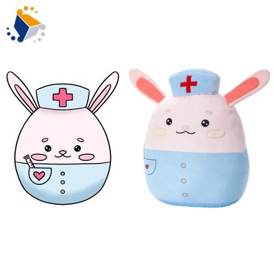 China Wholesale Custom Creative Stuffed Manufacturer Kids Gift Decoration For Kids Cute Doctor Rabbit Doll Pillow Stuffed Animal Toy for sale