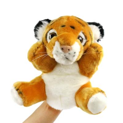 China Tiger Hand Puppet Zoo Animal Puppet Jungle Friends Plush Toy for Imaginative Play, Storytelling, Teaching Stuffed Gift for sale