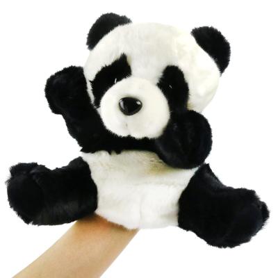 China Panda Hand Puppet Jungle Friends Plush Stuffed Animals Play for Imaginative Play, Storytelling, Stuffed Buddy Gift on Birthday Christmas for sale