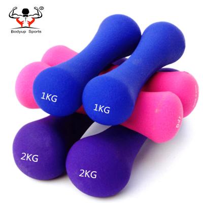 China Comfortable PVC Neoprene Printing Customer Logo Bone Dumbbell High Quality Bone Shape Dumbbell for sale