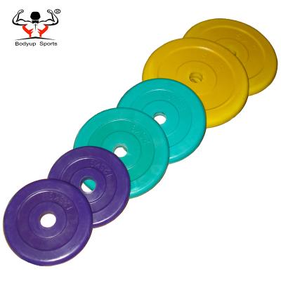 China Cross Fit 1 Inch Weight Lifting High Quality Hole Power Rubber Coated Training Plates for sale