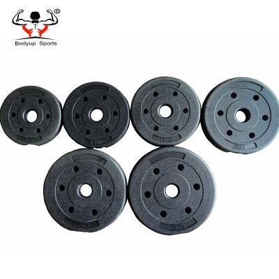 China Cross Fitted High Quality Black Plastic Training Weight Lifting Weight Plates for sale