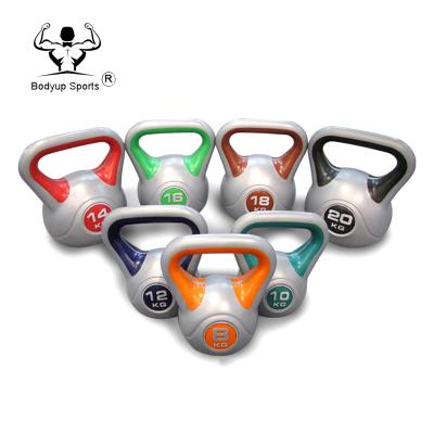 China Kettlebell Adjustable Hot Selling Cement Sand Cement Weightlifting Sand Kettle Bell Two Tone Plastic Bell for sale