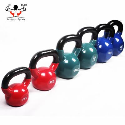 China Cross Fit Weight Lifting FullBody Workout Weight Loss And Strength Training PVC Dipping Vinyl Coated Kettlebell for sale