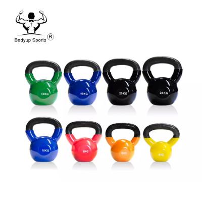 China Cross Fit Weight Lifting FullBody Workout Weight Loss And Strength Training PVC Dipping Vinyl Coated Kettlebell for sale