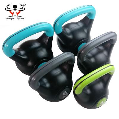 China Plastic Kettlebell Vinyl Coated Three Weight Cement Kettlebell Suit For Body Exercise for sale