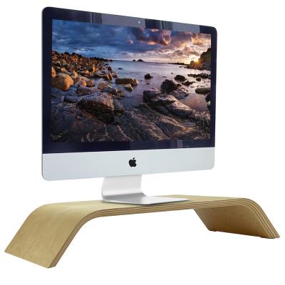 China Other Wholesale SAMDI Factory Wooden Monitor Stand Riser Wooden Desktop Computer Monitor Stand for sale