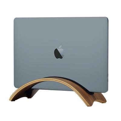 China SAMDI High Quality Ergonomic Portable Stand For Laptop Notebook Wooden Vertical Stand For Macbook for sale