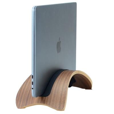 China SAMDI Ergonomic Wood Laptop Stand Vertical Laptop Stand Holder For Macbook for sale