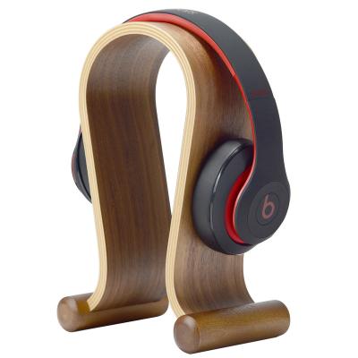 China PORTABLE SAMDI Manufacture Wooden Earphone Display Earphone Holder Rack Gaming Headset Stand for sale