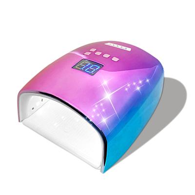 China 60W Battery Rainbow Nail Gel Polish Nail Dryer Cordless Portable Wireless Rechargeable Quick Dry LED UV Lamps 2 Nail Lamps for sale