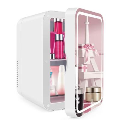 China New Mirror 6L Mini Cosmetics Makeup Skin Care Portable Beauty Refrigerator Door Commercial Desktop Fridge for sale