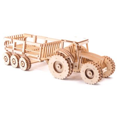 China Cartoon Toy Tractor DIY Toys Stereoscopic Model For Adult/kids/IQ Educational Wooden 3d Mechanics/Puzzle Gifts for sale