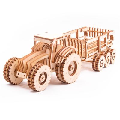 China Popular Wooden Toy Car Toy 2020 Plywood Tractor 3d Puzzle Wooden Models New For Kids/Adult Fests Gift Souvenirs for sale