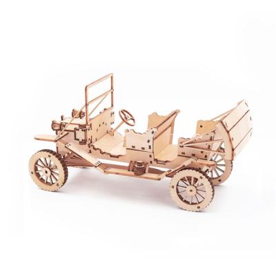 China Nostalgic Toy and DIY Toy Classic Gifts Stem Wooden Puzzle Car for sale