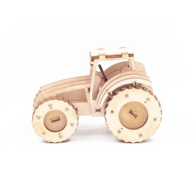 China Plywood Tractor Wooden 3d Toy The Latest Design Classic Four-wheeled Toy Car For Children/Adult Daily Gift Souvenirs for sale