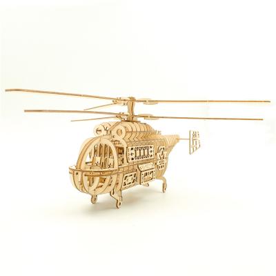 China Cartoon Toy Airplane Diy 3d puzzle toy low price laser cutting wooden puzzle toy children and adults for sale