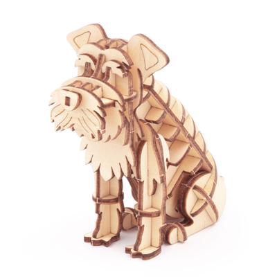 China Hot Selling Plywood Amazon Rod Gifts And Wooden Toy 3D Puzzle Schnauzer Dog Animal for sale