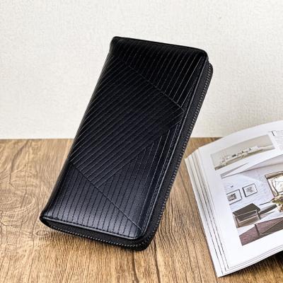 China 2022 Hot Selling Simple PU Leather Wallets For Man Minimilist 12 Card Slot Male Clutch Purse Long Phone Zipper Around Wallet for sale