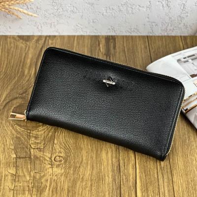 China Newest Stylish Minimalist Minimalist Wallet Zipper Around Large Travel Phone Clutch Purse Mens Business Wristlet Card Holder Purse for sale