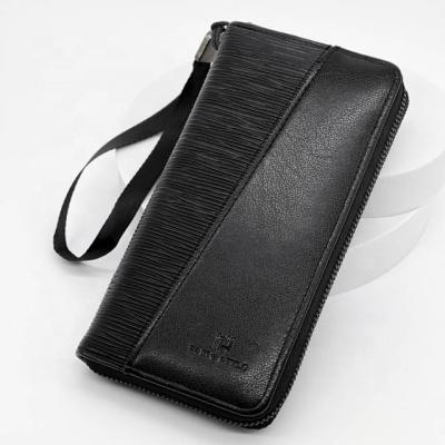 China Hot Sale 2022 Summer Long Zipper Trendy Casual Wallet PU Phone Wallet Designer Leather Men's Casual Money Pocket for sale