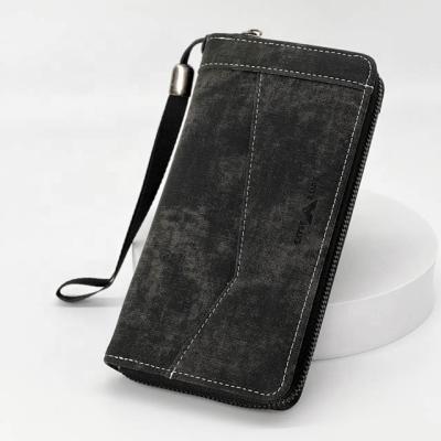 China 2022 Hot Casual Long Zipper Wallet For Men PU Card Holder Zipper Wallet Large Capacity Zipper Wallet Soft Leather Phone Case for sale