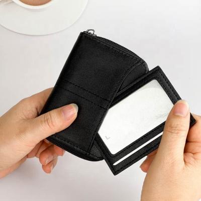 China Normcore/Minimalist PU Card Holder Credit Card Holder Wallet Slim Leather Mini Wallet Minimalist ID Card Holder Factory Wholesaler for sale