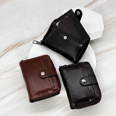 China Normcore/Latest Minimalist Multi Card Holder With Zipper Men PU Leather Zipper Wallet Money Clip Factory Wholesale China High Quality for sale