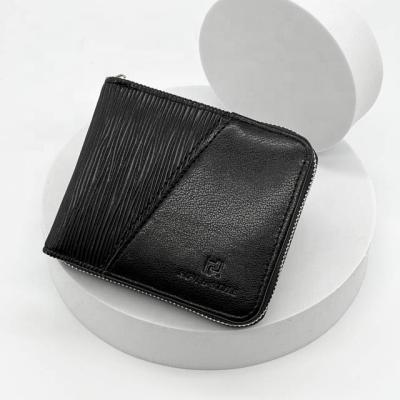 China New PU Leather Male Minimalist Pocket Wallet Card Edition Fashion Short Men's Zipper Wallet Slim Business Slim Wallet Cheap for sale