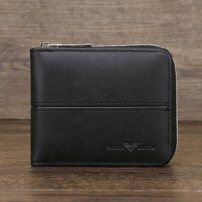 China Hot Selling 2022 Fashion Men's Casual Short Zipper Wallet Male Card Holder Pocket Square Cuts Factory China Wholesale for sale