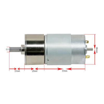 China 2021 hot sale 37gb555 totally enclosed electric spur gear reducer 12v 24v dc geared motor with encoder for sale