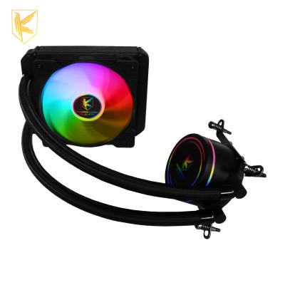 China Computer Case RGB LED 120mm Water Cooling Fan With Black Heatsink AIO for sale