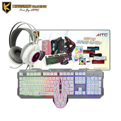 China For Desktop RGB LED Mouse Keyboard Headset 4 In 1 Game Pack For Desktop PC for sale