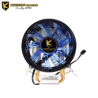 China Computer Case CPU Cooler With 2 Coopers Heatpipes Blue Led Lightweight And Aluminum Heatsink for sale