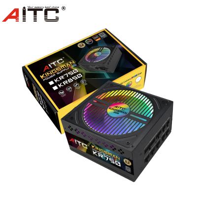 China PSU 750W Fully Modular RGB Desktop ATX Silver 80 PLUS APFC Power Supply for sale