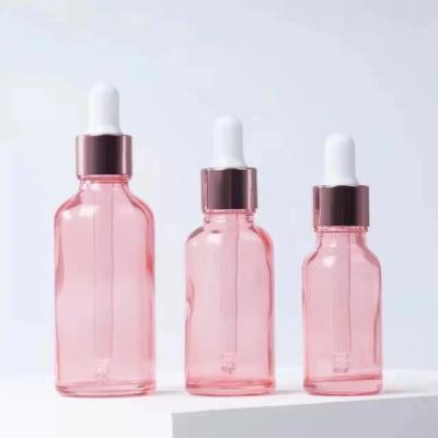 China Roze het Druppelbuisjefles 50ml 100ml Lege 5000pcs van de Glasetherische olie Te koop