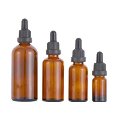 China Customizable Essential Oil Dropper Bottles 10ml 20ml 30ml Amber Glass For Cosmetic Te koop