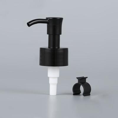 China 28mm 28/410 Lotion Dispenser Pump Plastic Black Shampoo Pump For Bottle for sale