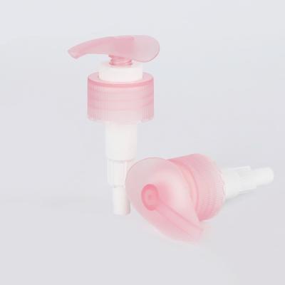 China 28mm 28/410 Plastic Pink Dispenser Pump For Lotion Shampoo Gel Cleaning Products for sale