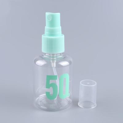 China 50ml Green Nozzle PET Pump Spray Bottle Mist Dispenser Bottle For Toner Hydrosol for sale