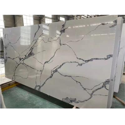 China Modern Quartz Countertops Gray Vein Quartz Stone Artificial White For Kitchen Countertops Vanity Tops Worktop for sale