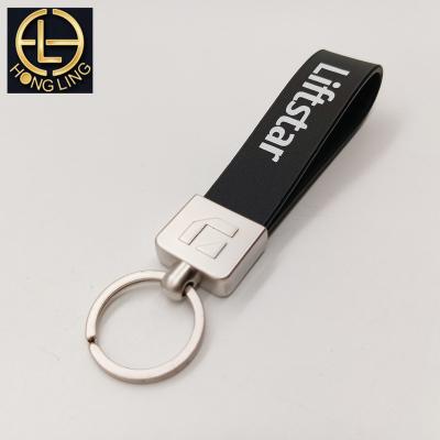 China Wholesale Luxury Custom 3D Logo Metal Leather Key Chain Printed Logo Leather Key Chain for sale