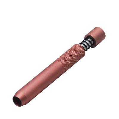 China High Quality Portable Type Metal Spring Pipe Aluminum Alloy Smoking Protable Press Pipe for sale