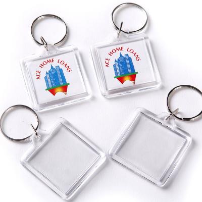 China Fashion Make Your Own Logo Custom Blank Double Printing Acrylic Key Chain for sale