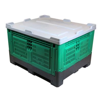 China 1200*1000*760mm Heavy Duty Collapsible Folding Plastic Pallet Box For Sale for sale